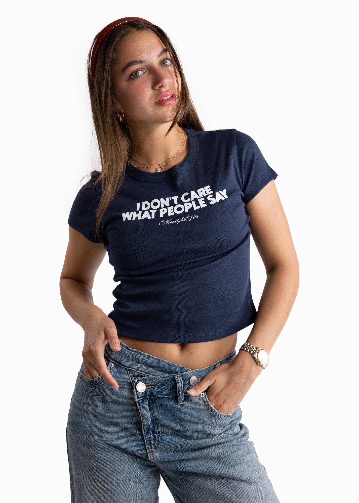 I DON'T CARE BABY TEE